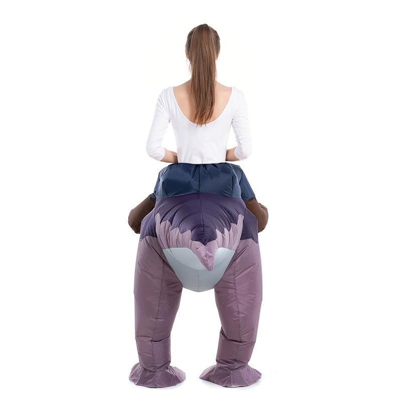 HSCTEK Inflatable Dinosaur Costume Adult Men Women, Inflatable Blow Up Costume Riding Velociraptor Dinosaur Costume Youth, Inflatable Ride On Dinosaur Halloween Costume Teen - Image 4